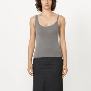 St. Agni Asymmetrical Tank Pewter Gray Minimalist 100% Organic Cotton Medium GUC